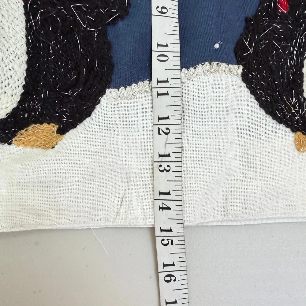 Artisan NY Home Christmas Penguin Table Bed Runner Beaded Embroidered 15x56‎
